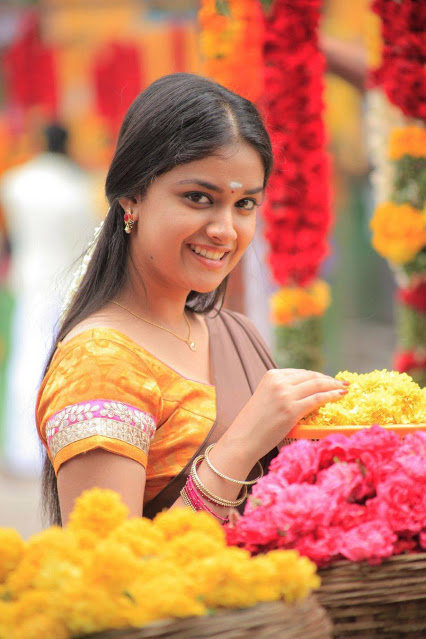 Keerthi Suresh Tamil Movie Stills In Yellow Saree 4